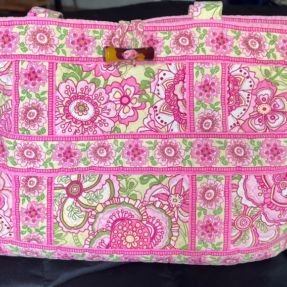 Vintage Vera Bradley pink and green small toggle tote bag - Picture 6 of 7
